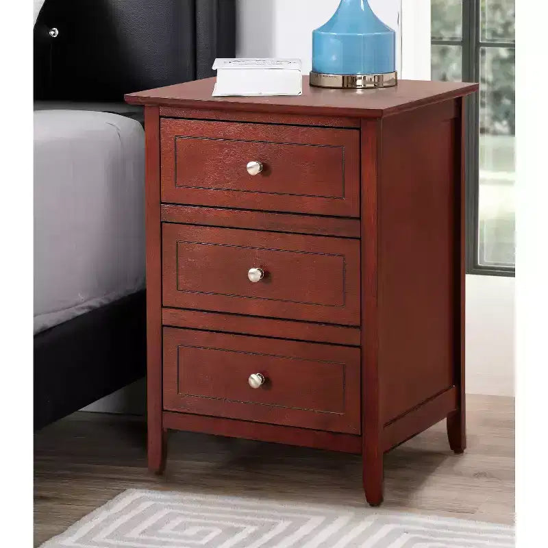 Comodino rettangolare in legno – Nero / Cappuccino / Ciliegio / Rovere / Bianco / Giallo, per 1
