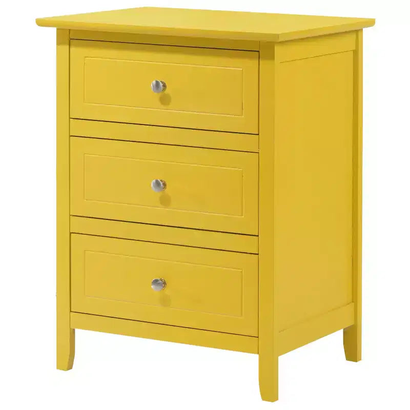 Comodino rettangolare in legno – Nero / Cappuccino / Ciliegio / Rovere / Bianco / Giallo, per 1