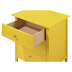 Comodino rettangolare in legno – Nero / Cappuccino / Ciliegio / Rovere / Bianco / Giallo, per 1