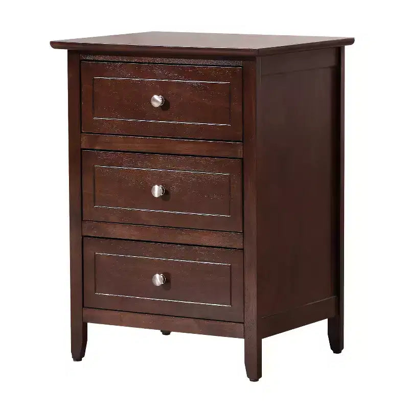 Comodino rettangolare in legno – Nero / Cappuccino / Ciliegio / Rovere / Bianco / Giallo, per 1