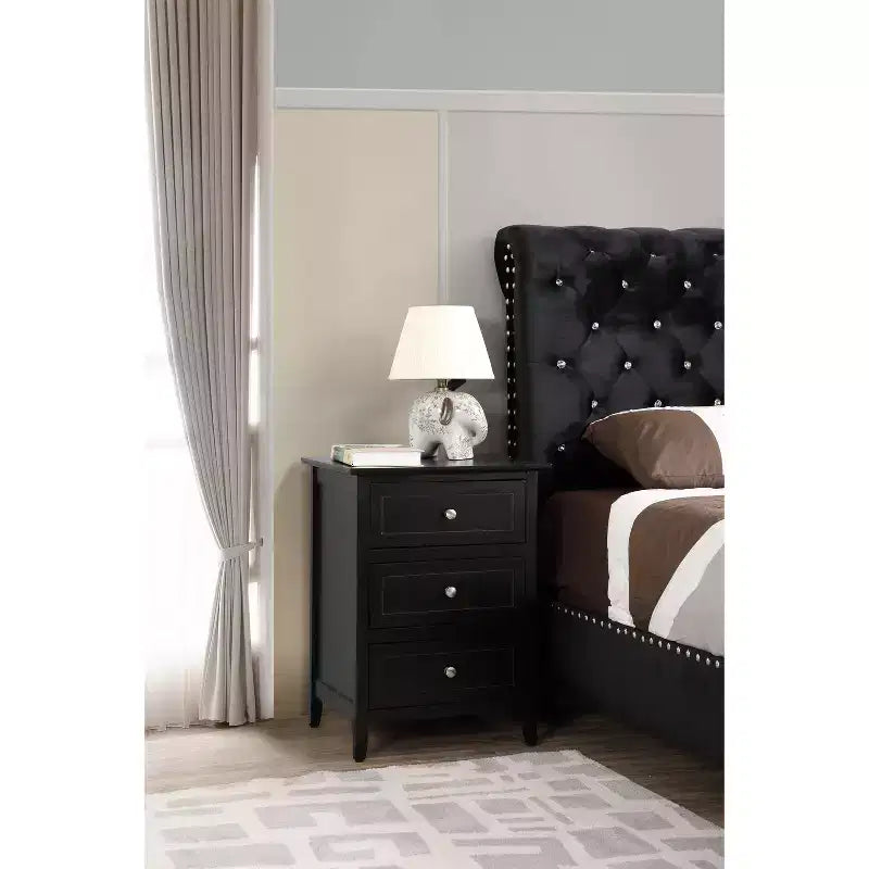 Comodino rettangolare in legno – Nero / Cappuccino / Ciliegio / Rovere / Bianco / Giallo, per 1
