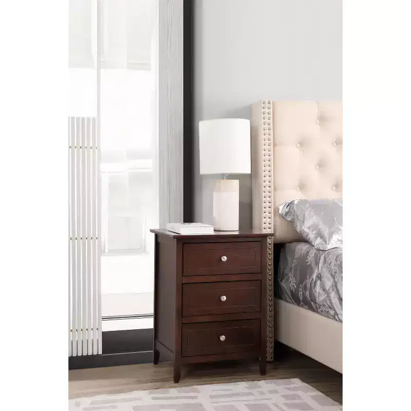 Comodino rettangolare in legno – Nero / Cappuccino / Ciliegio / Rovere / Bianco / Giallo, per 1