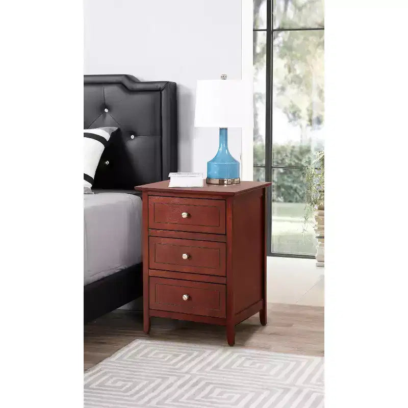 Comodino rettangolare in legno – Nero / Cappuccino / Ciliegio / Rovere / Bianco / Giallo, per 1