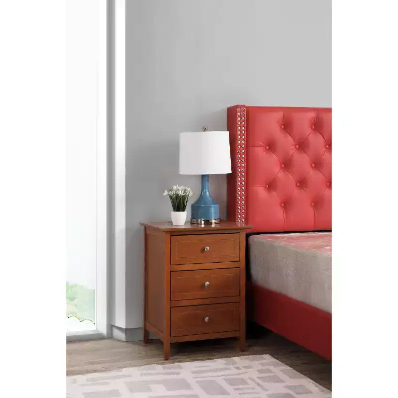 Comodino rettangolare in legno – Nero / Cappuccino / Ciliegio / Rovere / Bianco / Giallo, per 1