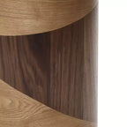 Tavolino Rotondo Marrone, Venatura del Legno Bicolore, Tavolino Moderno per 1