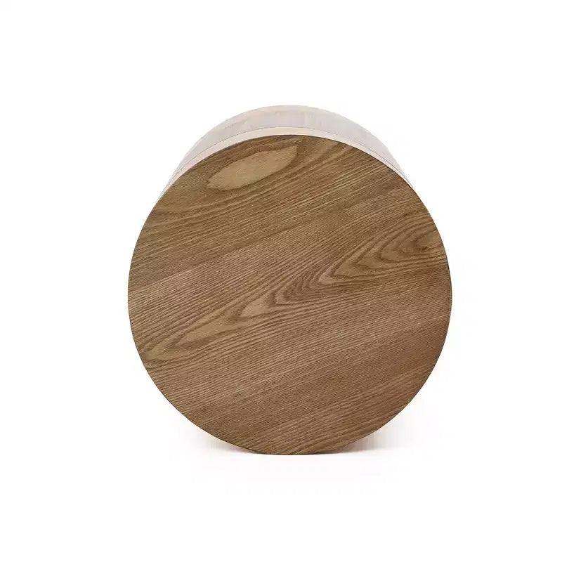 Tavolino Rotondo Marrone, Venatura del Legno Bicolore, Tavolino Moderno per 1