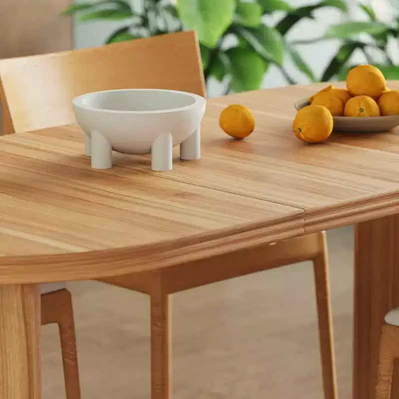Tavolo da pranzo ovale allungabile, marrone/naturale, 4 posti, moderno di metà secolo