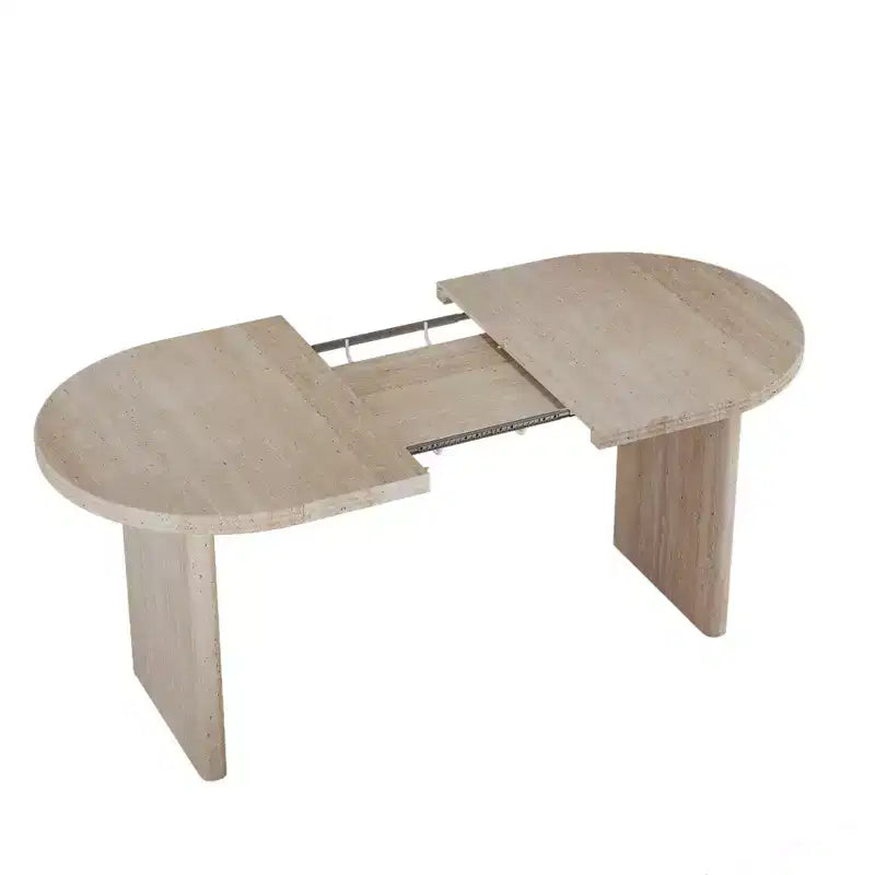 Tavolo da pranzo ovale allungabile, marrone/naturale, 4 posti, moderno di metà secolo