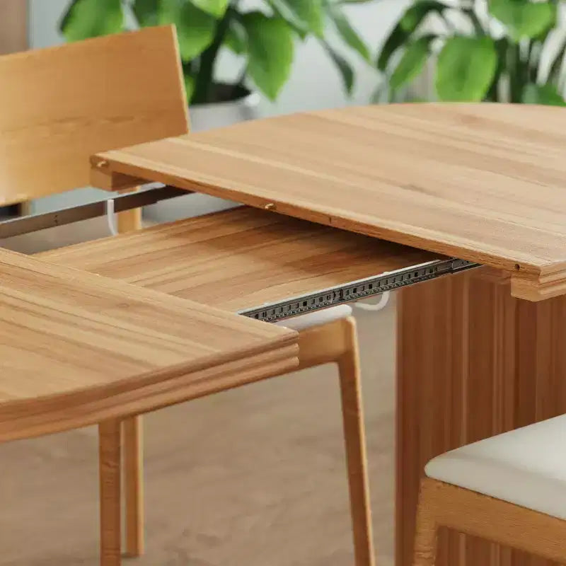 Tavolo da pranzo ovale allungabile, marrone/naturale, 4 posti, moderno di metà secolo