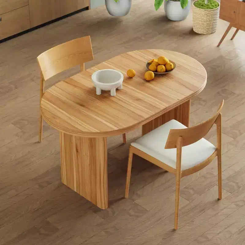 Tavolo da pranzo ovale allungabile, marrone/naturale, 4 posti, moderno di metà secolo