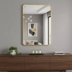 Specchio da parete rettangolare oro, cornice in alluminio, singolo