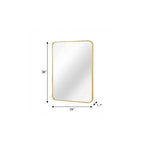 Specchio da parete rettangolare oro, cornice in alluminio, singolo