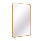 Specchio da parete rettangolare oro, cornice in alluminio, singolo