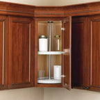 Lazy Susan a 2 ripiani a giro completo bianca per armadio da cucina ad angolo