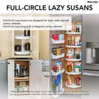 Lazy Susan a 2 ripiani a giro completo bianca per armadio da cucina ad angolo