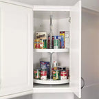 Lazy Susan a 2 ripiani a giro completo bianca per armadio da cucina ad angolo