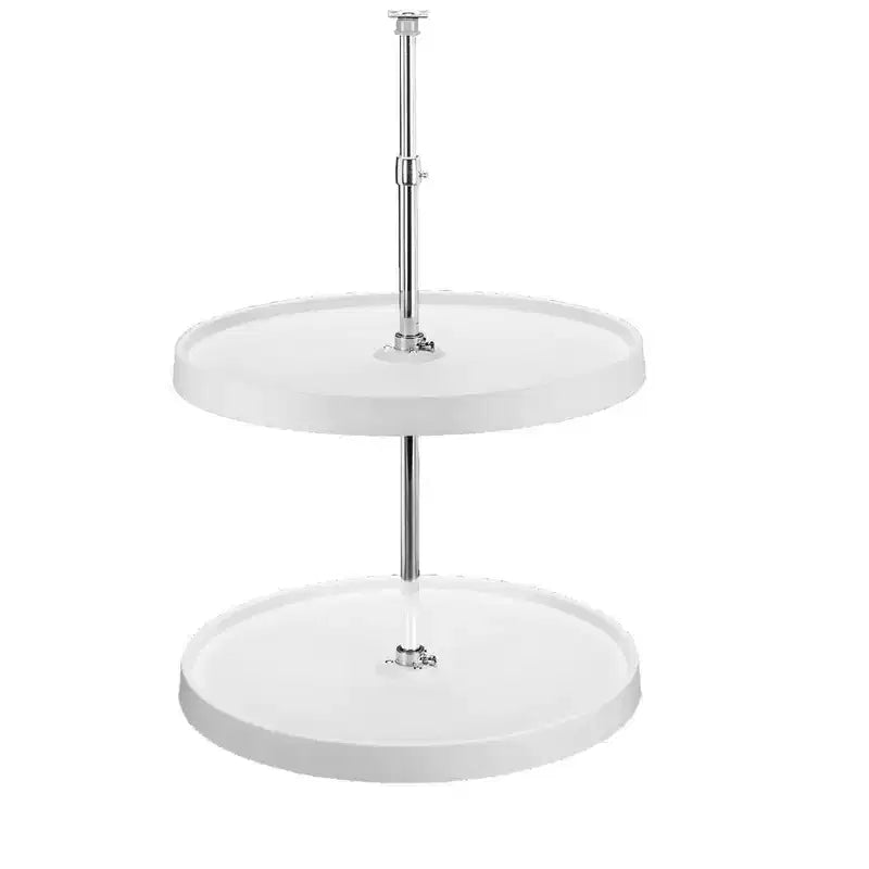 Lazy Susan a 2 ripiani a giro completo bianca per armadio da cucina ad angolo