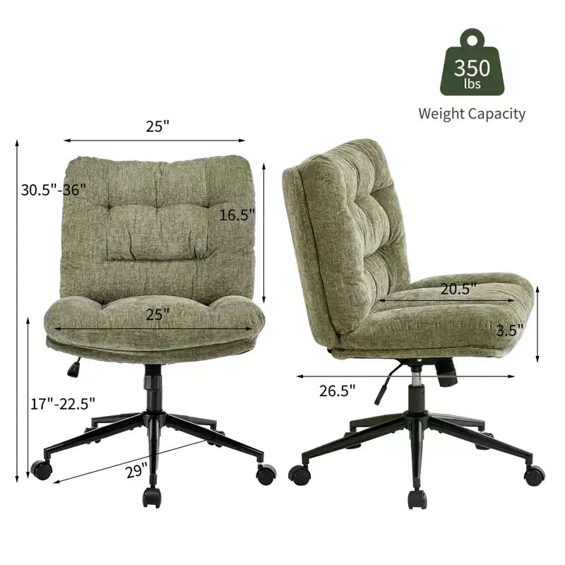 Sedia da toeletta girevole in ciniglia marrone / verde / grigio con ruote – senza braccioli, 1 posto