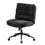 Sedia da toeletta girevole in ciniglia marrone / verde / grigio con ruote – senza braccioli, 1 posto