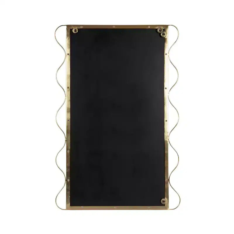 Specchio da parete ondulato dorato, cornice in metallo, singolo, 61x91 cm
