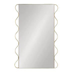 Specchio da parete ondulato dorato, cornice in metallo, singolo, 61x91 cm