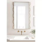 Specchio da parete ondulato dorato, cornice in metallo, singolo, 61x91 cm