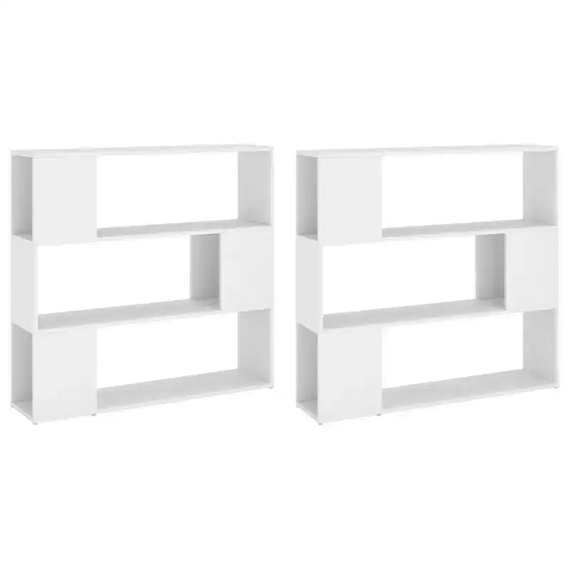 Divisorio per stanza a libreria bianco, rettangolare, set da 2 pannelli