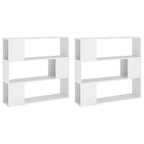 Divisorio per stanza a libreria bianco, rettangolare, set da 2 pannelli