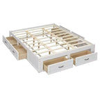 Letto matrimoniale Queen in legno marrone con 6 cassetti, 1 persona