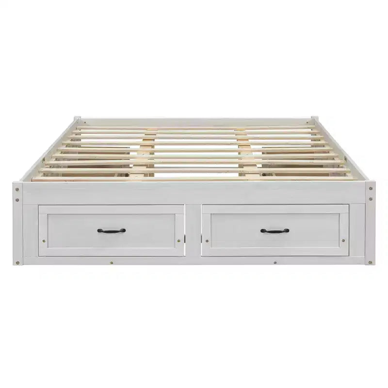 Letto matrimoniale Queen in legno marrone con 6 cassetti, 1 persona