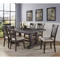 Set da pranzo rettangolare Dusky Cedar, sedie imbottite, 6-10 posti, 7 pezzi