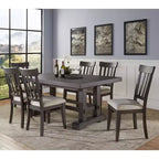 Set da pranzo rettangolare Dusky Cedar, sedie imbottite, 6-10 posti, 7 pezzi