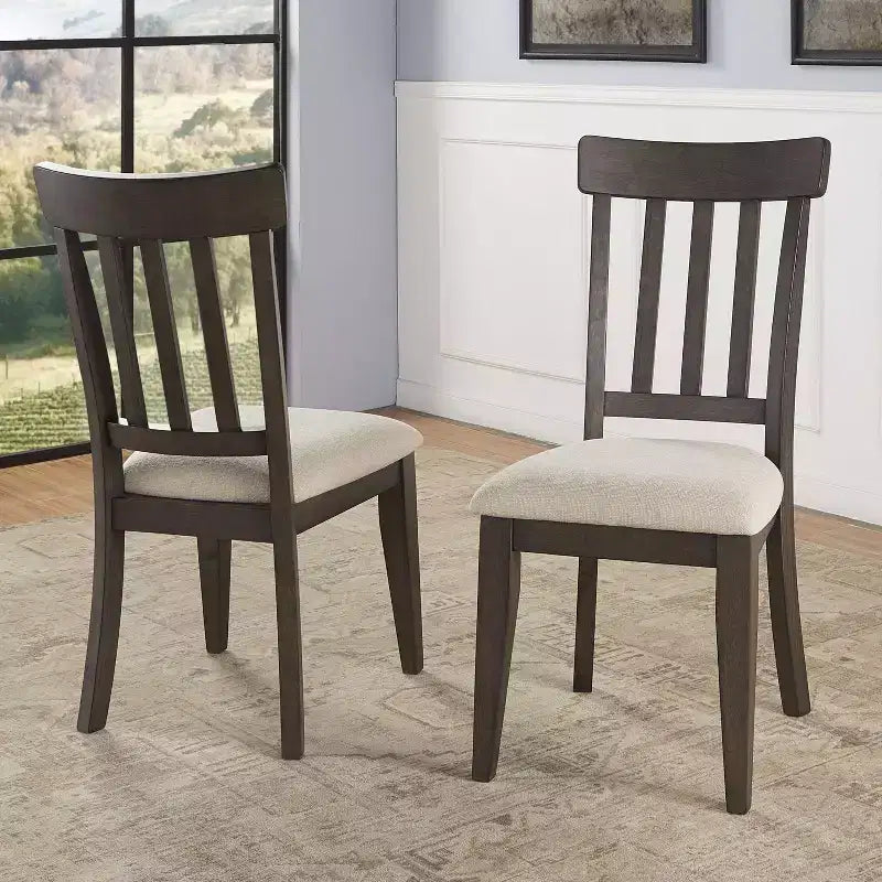 Set da pranzo rettangolare Dusky Cedar, sedie imbottite, 6-10 posti, 7 pezzi