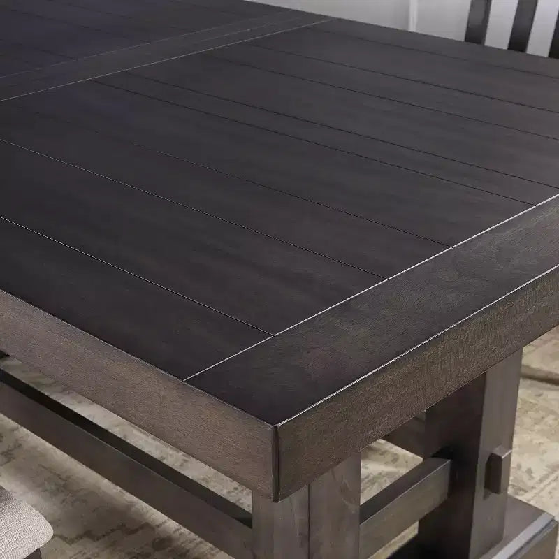 Set da pranzo rettangolare Dusky Cedar, sedie imbottite, 6-10 posti, 7 pezzi