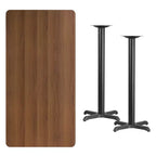 Tavolo Rettangolare Alto da Bar in Laminato Nero/Mogano/Naturale/Noce, Posti a Sedere fino a 6 Persone