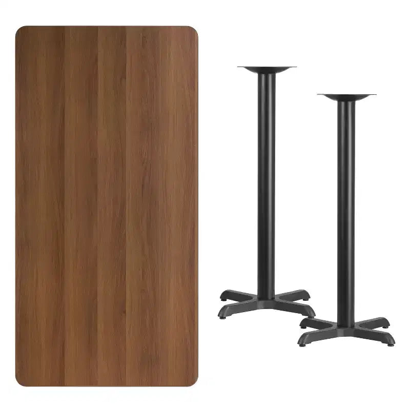 Tavolo Rettangolare Alto da Bar in Laminato Nero/Mogano/Naturale/Noce, Posti a Sedere fino a 6 Persone