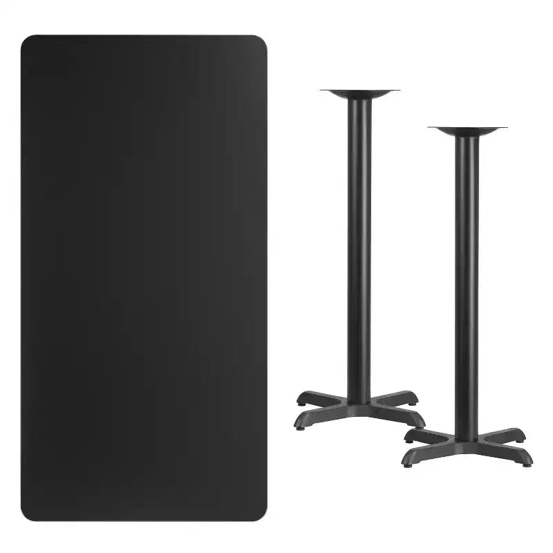 Tavolo Rettangolare Alto da Bar in Laminato Nero/Mogano/Naturale/Noce, Posti a Sedere fino a 6 Persone