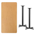 Tavolo Rettangolare Alto da Bar in Laminato Nero/Mogano/Naturale/Noce, Posti a Sedere fino a 6 Persone