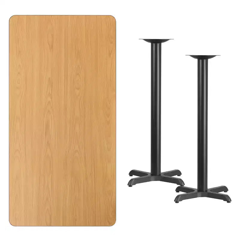 Tavolo Rettangolare Alto da Bar in Laminato Nero/Mogano/Naturale/Noce, Posti a Sedere fino a 6 Persone