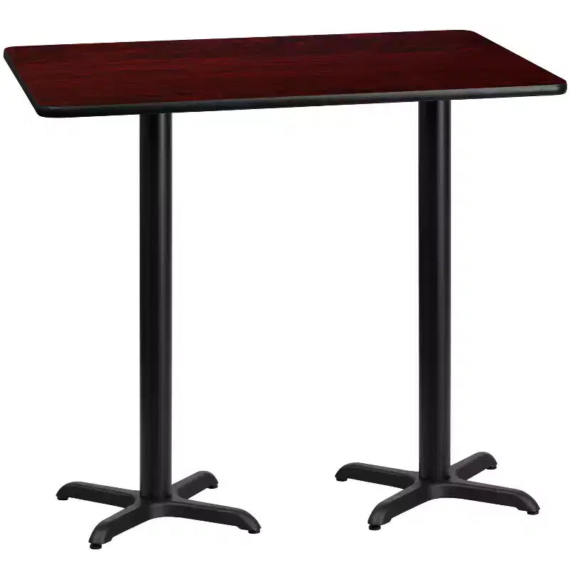 Tavolo Rettangolare Alto da Bar in Laminato Nero/Mogano/Naturale/Noce, Posti a Sedere fino a 6 Persone