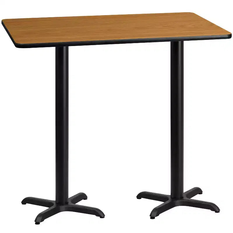 Tavolo Rettangolare Alto da Bar in Laminato Nero/Mogano/Naturale/Noce, Posti a Sedere fino a 6 Persone