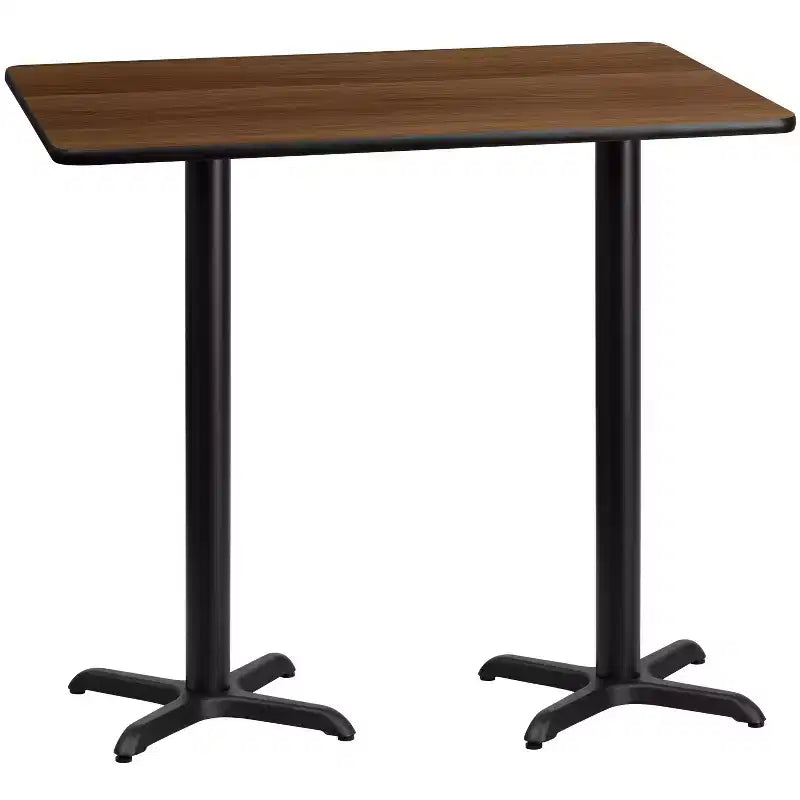 Tavolo Rettangolare Alto da Bar in Laminato Nero/Mogano/Naturale/Noce, Posti a Sedere fino a 6 Persone