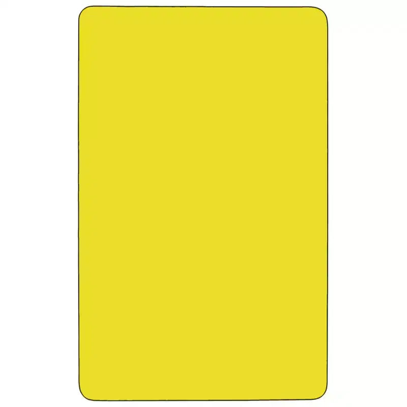 Tavolo per attività rettangolare in laminato rosso/giallo, gambe regolabili in altezza, 1 persona, 76 cm L x 183 cm P