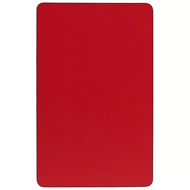 Tavolo per attività rettangolare in laminato rosso/giallo, gambe regolabili in altezza, 1 persona, 76 cm L x 183 cm P