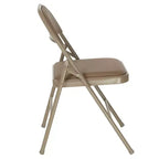 Sedia pieghevole senza braccioli con schienale alto, in vinile, beige/grigio, set da 2