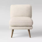 Poltroncina Beige in Pelliccia Sintetica, Senza Braccioli, 1 Posto