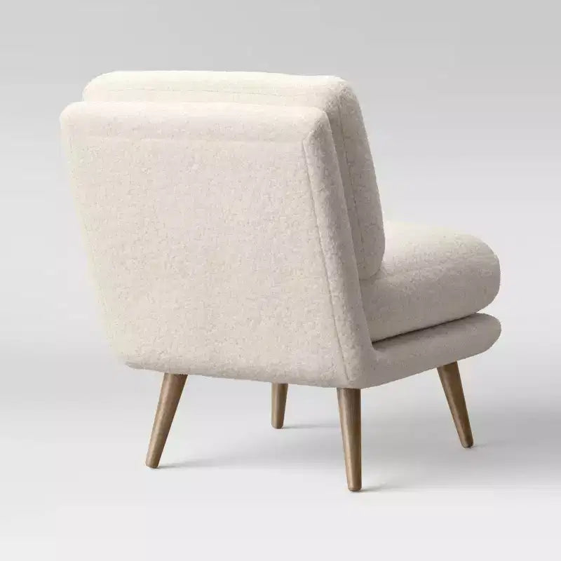 Poltroncina Beige in Pelliccia Sintetica, Senza Braccioli, 1 Posto