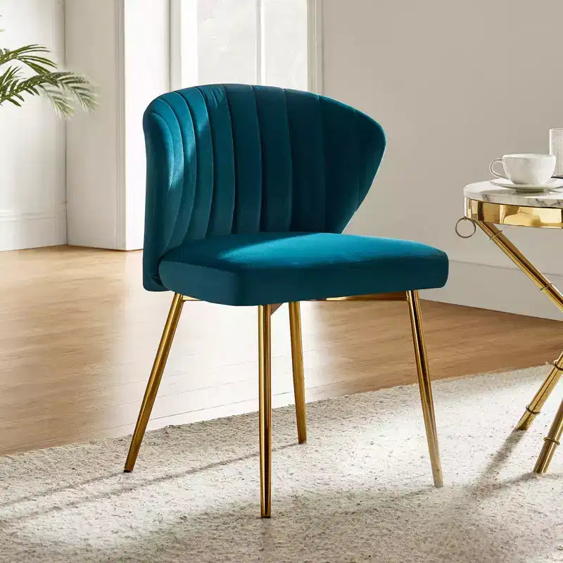 Poltrona d'accento trapuntata in velluto con gambe in metallo, multicolore, a sedile singolo