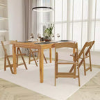 Sedia da pranzo pieghevole in legno massello, rovere/stile americano antico/bianco, 1 posto