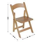 Sedia da pranzo pieghevole in legno massello, rovere/stile americano antico/bianco, 1 posto